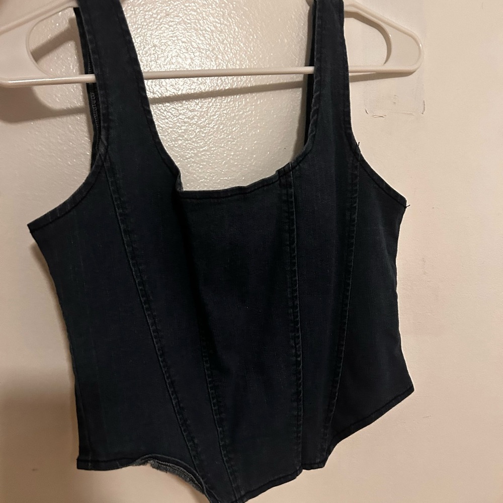Blue Denim Corset Top